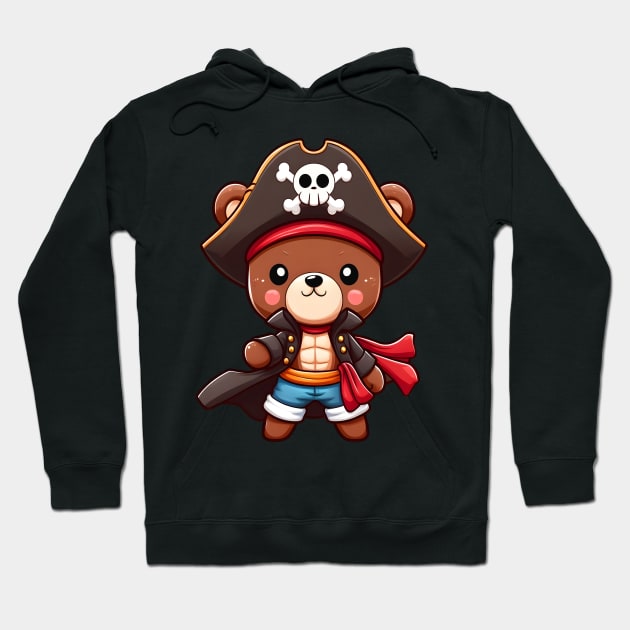 Cute Pirate Bear Kawaii Hoodie by Teddy Club